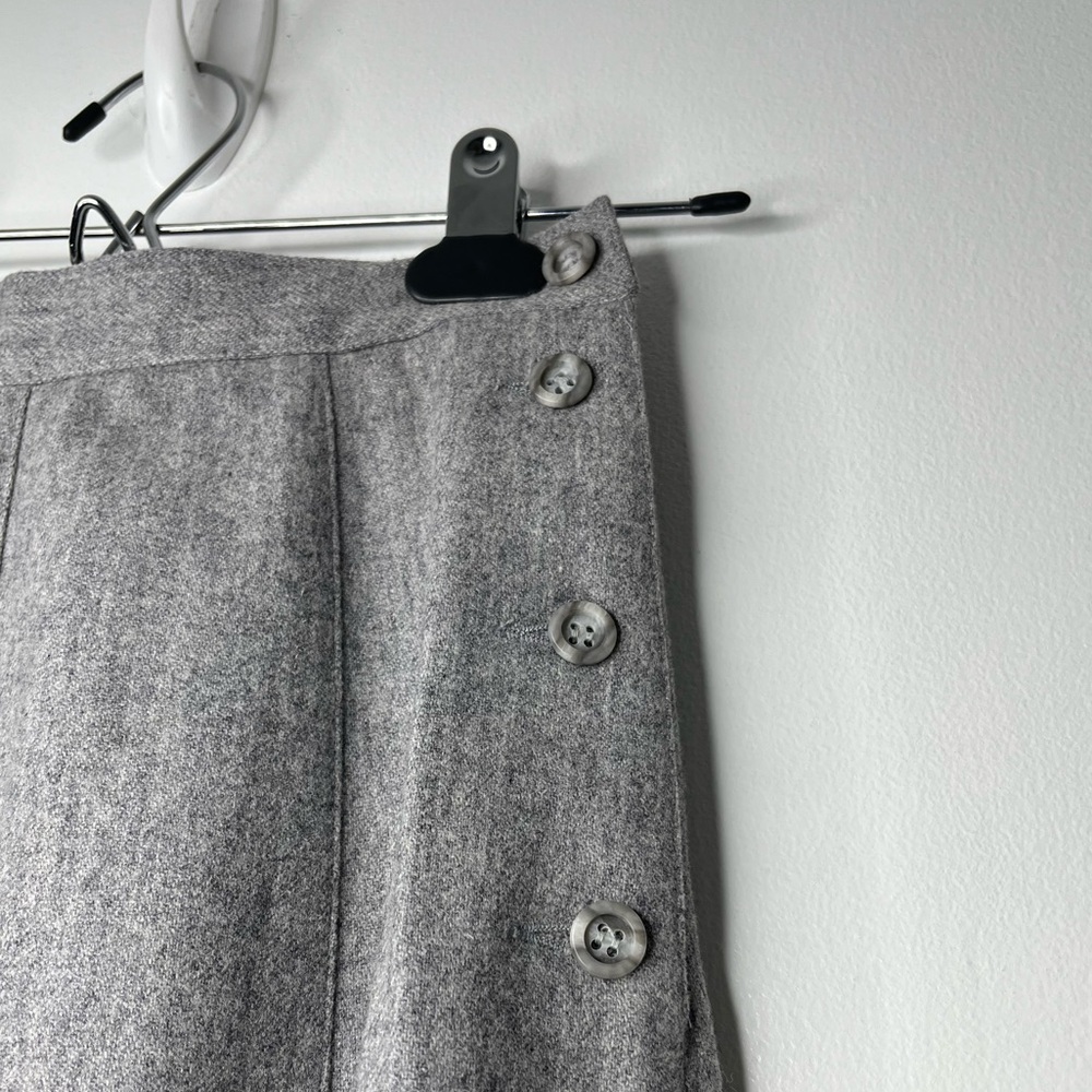 VINTAGE Liz Claiborne Gray Wool Flared Hem Skirt Sz 4 - Picture 3 of 6